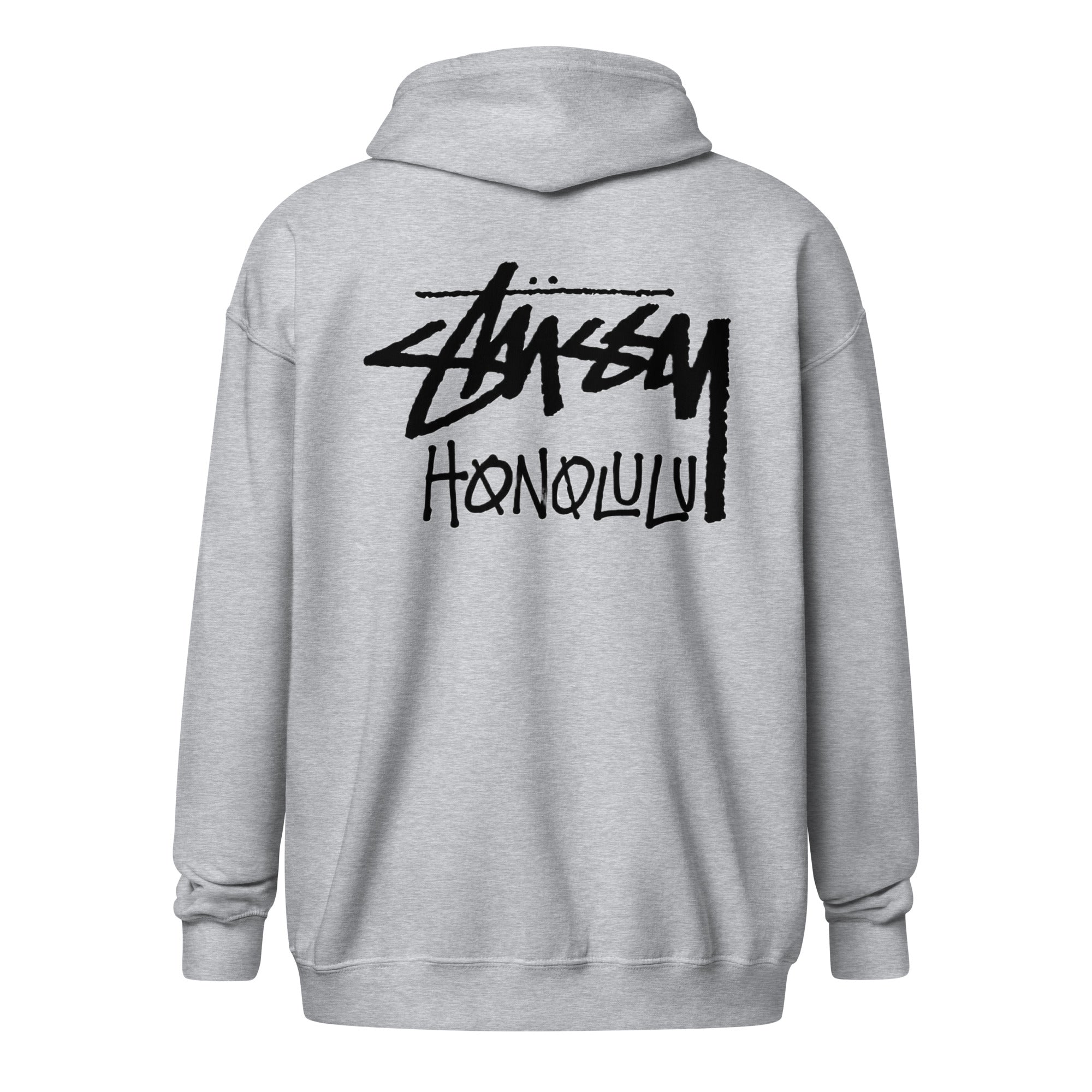 “Stussy Honolulu Fleece Zip-Up Hoodie in Grey – – VOID CLUB®
